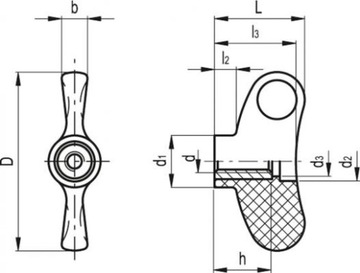 ГАЙКА-БАБОЧКА-БАБОЧКА БАБОЧКА PUSH ЛАТУНЬ M5