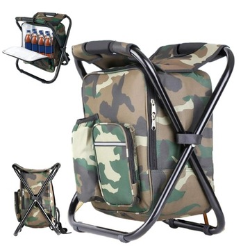 WĘDKARSKI SKŁADANE CAMO FOTEL KRZESŁO RYBACKIE PLECAK 33*29*40CM GRANATOWY