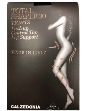 CALZEDONIA RAJSTOPY TOTAL SHAPER 30 DEN czerń XL/5