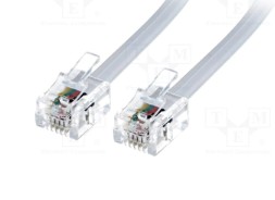 Kabel telefoniczny przewód RJ-11 RJ-11 szary 1,8m