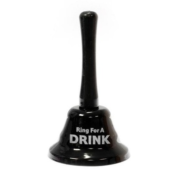 DZWONEK NA DRINKA Czarny z rączką (EN) Metalowy