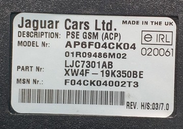 MODUL GSM TEL. JAGUAR S-TYPE XW4F-19K350-BE