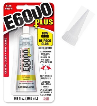E6000 PLUS+ ELASTYCZNY KLEJ DO UBRAŃ TKANIN MOCNY