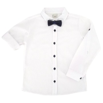 Рубашка белых мальчиков элегантная с мухой 146
