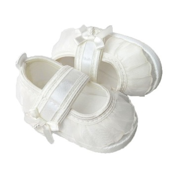 Buty do chrztu dla dziewczynki ecru 13 cm