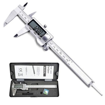 DOKŁADNA Suwmiarka Elektroniczna Ze Stali NIERDZEWNEJ cyfrowa 0-150mm +etui