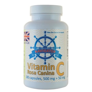 WITAMINA C 500mg+50mg DZIKA RÓŻA NAVIGATOR 180kaps