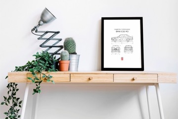 Картина на стене Motoring Legends BMW E30 в рамке