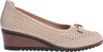 АЖУРНЫЕ ТУФЛИ ЖЕНСКИЕ НА ПАЯНУЮ НОГУ, бежевый 37