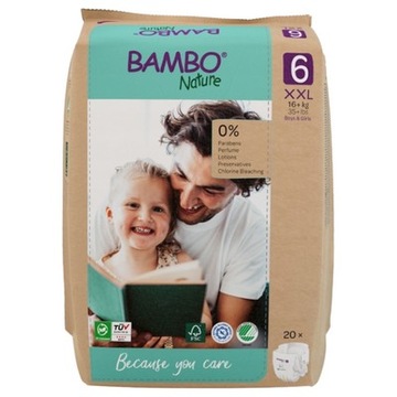 Pieluszki Pieluchy Bambo Nature 6 XXL 16kg+, Paper Bag 20 szt.