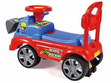 Поездка 3в1 на бульдозере-экскаваторе-толкателе с подвижным ковшом, реалистичном