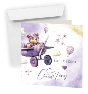 ZAPROSZENIE NA CHRZEST ŚWIĘTY + KOPERTA + IMIĘ DZIECKA + EKSPRES + JAKOŚĆ