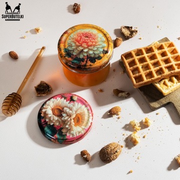 10x ZAKRĘTKI WIECZKA WIECZKO NA SŁOIK SŁOIKI SŁOJE KOLOROWE KWIATY fi 82 mm