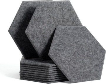 PANELE AKUSTYCZNE CZARNE HEXAGON 30X26X1 STUDIO