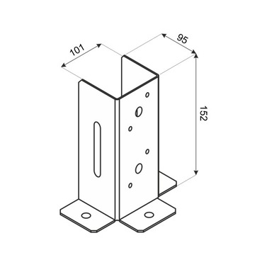 Основание колонны PSP DX 100, привинченное к бетону