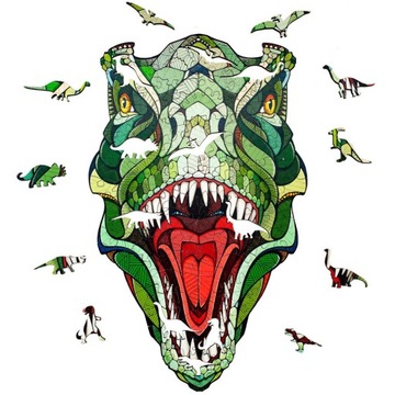 EWA Drewniane Puzzle 2D Układanka T-Rex