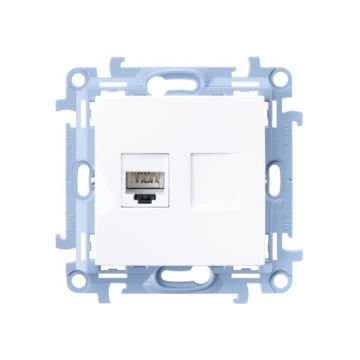 Simon 10 Gniazdo Internetowe Komputerowe Pojedyńcze RJ45 kat.5e Biały