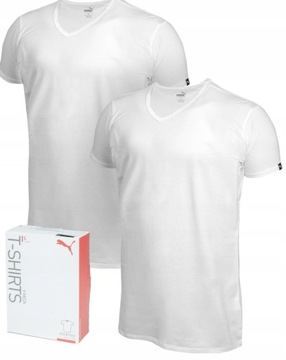 T-shirt bawełniany Puma V-Neck 2-pack r. L białe