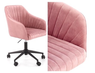 FOTEL KUBEŁKOWY DO BIURKA FRESCO RÓŻOWY VELVET HAL
