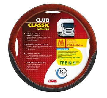 Pokrowiec kierownicy czarno drewniany 44 46 cm TIR