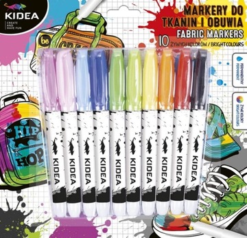 MARKERY DO OBUWIA I TKANIN 10KOL KIDEA