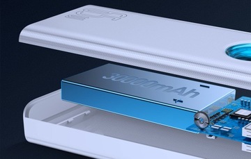 BASEUS POWERBANK 30000 мАч USB-C LIGHTNING MICRO PD QC 65 Вт LED КАБЕЛЬ USB-C