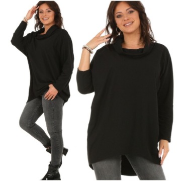 Moda Fresca Asymetryczna TUNIKA kimono z golfem