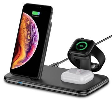 STACJA DOKUJĄCA ŁADOWARKA BEZPRZEWODOWA INDUKCYJNA 25W 3w1 iPhone Airpods