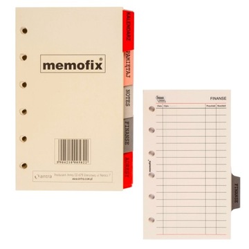 WKŁAD KALENDARZOWY DO ORGANIZERA MEMOFIX 2025 A6 ECRU KOMPLET ANTRA
