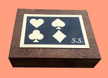 Коробка для карт + гравировка на латуни + карты