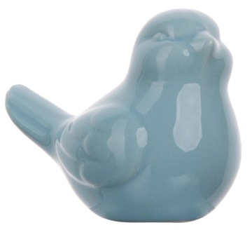 PTASZEK CERAMICZNY 6 CM NIEBIESKI SZKLIWIONY OZDOBA
