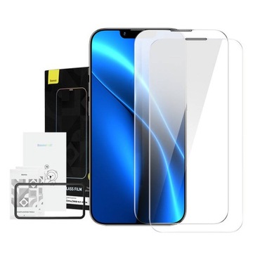 Szkło hartowane z powłoką przeciwpyłową Baseus do iPhone 14/13/13 Pro 2szt