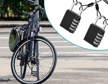 Велосипедный замок Замок Велосипедный трос безопасности 2 м с навесным замком 2 шт.