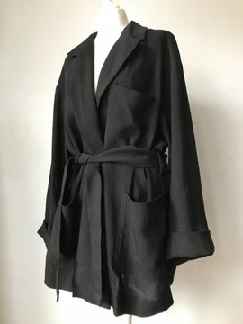 MASSIMO DUTTI - piękna -LNIANA- wiązana -KOSZULA- L (40) -