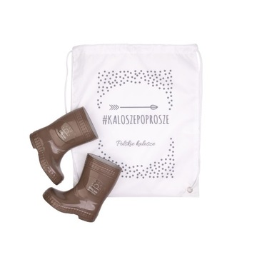 ВЕЛЛИНГОВЫЕ БОТИНКИ ПОЖАЛУЙСТА ДЕТСКИЕ РЕЗИНОВЫЕ БОТИНКИ ШОКОЛАД R 23/24