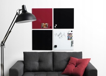 Стеклянная магнитная доска 45x45 красный - голый