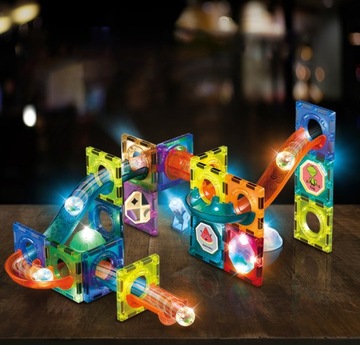 НАБОР МАГНИТНЫХ БЛОКОВ ШАРИКОВ СВЕТЯЩАЯСЯ ТРЕК-ПАЗЛ-СТРОИТЕЛЬ 49 шт.