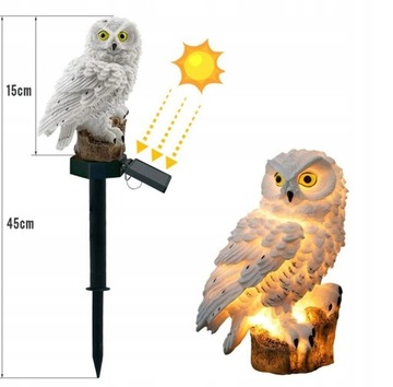 LAMPA SOLARNA SOWA LED WBIJANA DO OGRODU NA BALKON SOLAR LAMPKA PIK OGRÓD