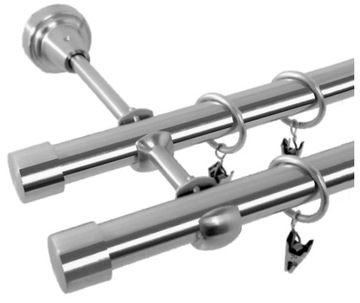 Двойной карниз Карнизы Серебристый металл 400 19+19