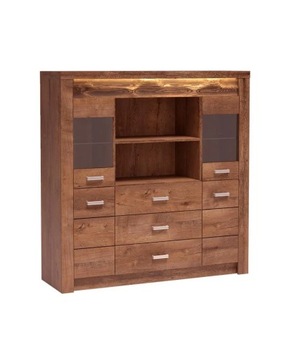 Komoda z oświetleniem LED z szufladami kredens INDIANAPOLIS jasny jesion