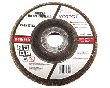 TARCZA TARCZE ŚCIERNA ŚCIERNICA LISTKOWA 125MM P60