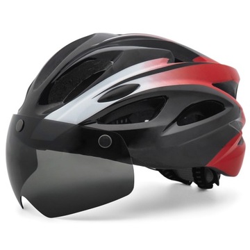 Kask rowerowy ochronny EPS z wizjerem, tylne światło LED EUTOUR