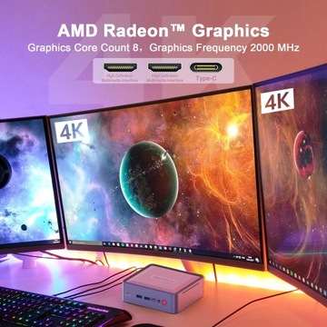 58 мини-хост-компьютеров 16 ГБ + 512 ГБ, двойной HDMI + тип c