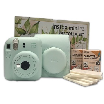 Aparat Fujifilm Instax Mini 12 Zielony Green + Pokrowiec + Ramki Shacolla