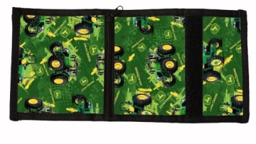 Кошелек на липучке, ткань трактора John Deere