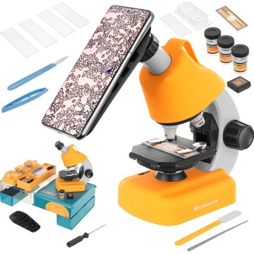 MIKROSKOP DLA DZIECI x1200 ZESTAW EDUKACYJNY XL