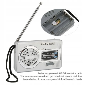 МНОГОФУНКЦИОНАЛЬНЫЙ ТРАНЗИСТОРНЫЙ РАДИО BC-R2033