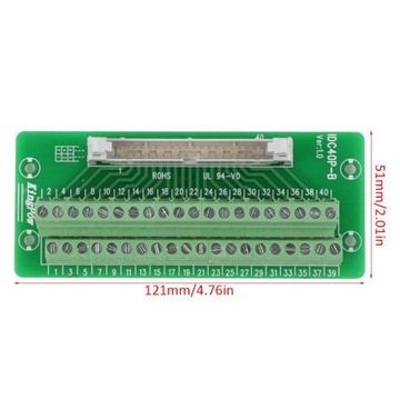 Клеммная колодка IDC40 на DIN-рейку, 2x20 контактов