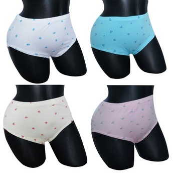 4x Majtki damskie wzorzyste Cotton World bawełna