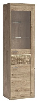 Шкаф-витрина в стиле бохо NATURAL N-4 Клетчатый